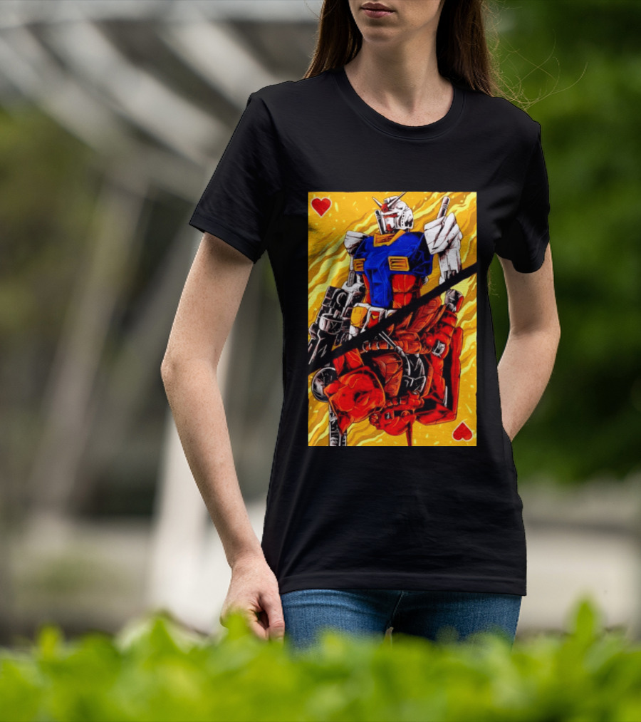 RX 78 2 Gundam Mobile Suit King Of Hearts Playing Card T-Shirt