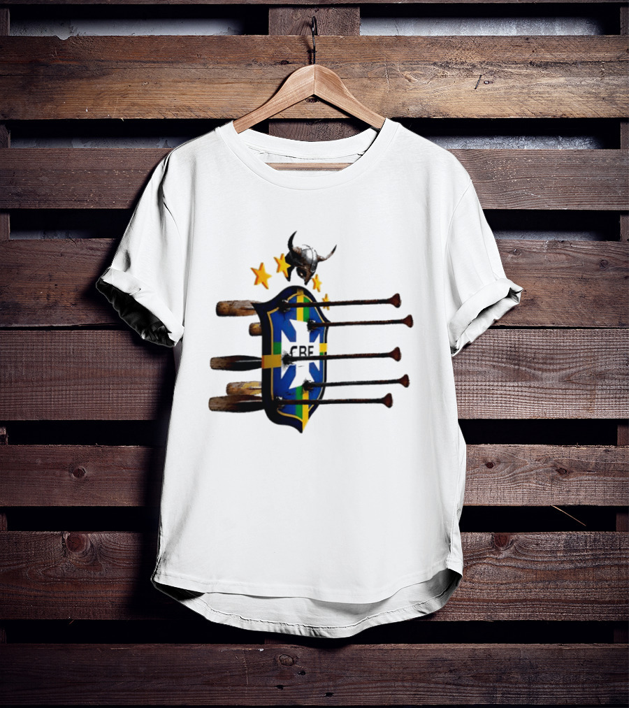 Brazil National Football Team CBF Viking Helmet Spears Stars T-Shirt