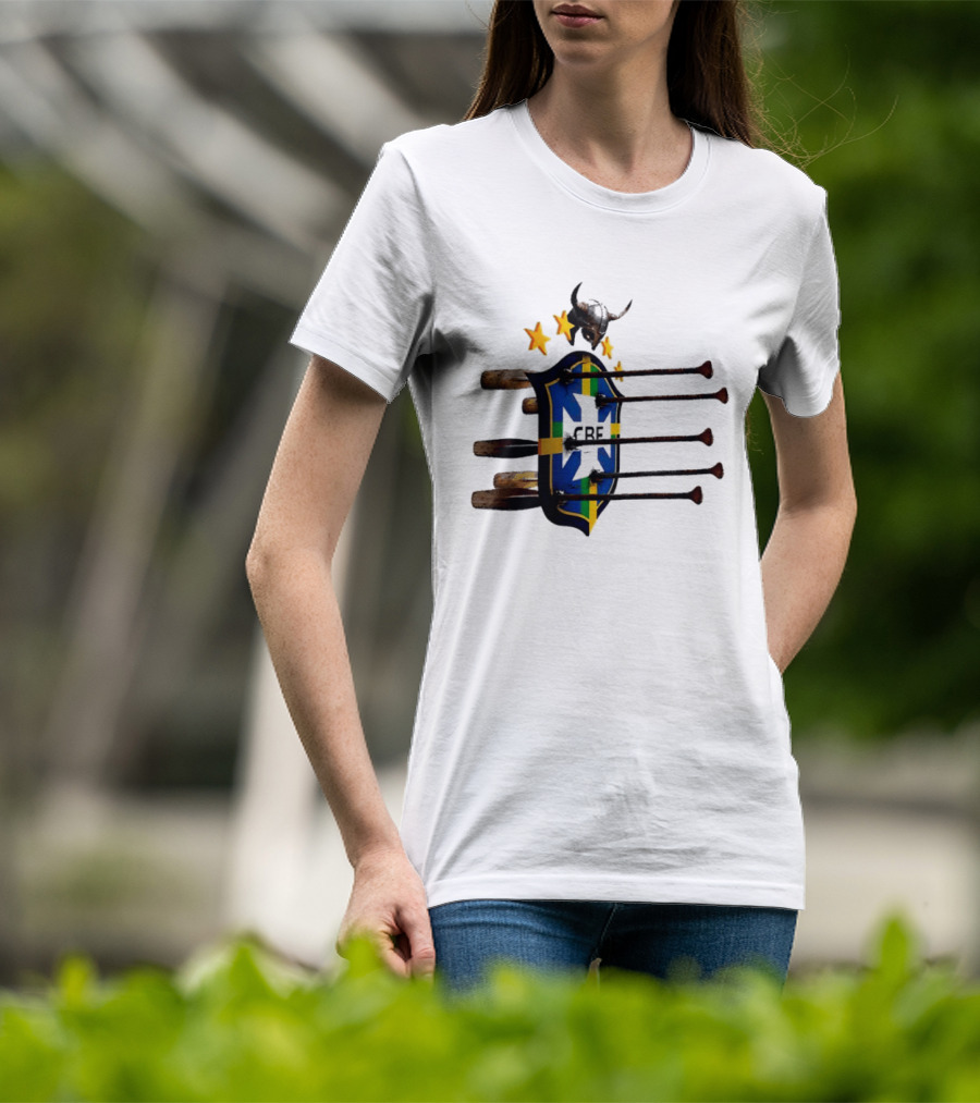 Brazil National Football Team CBF Viking Helmet Spears Stars T-Shirt