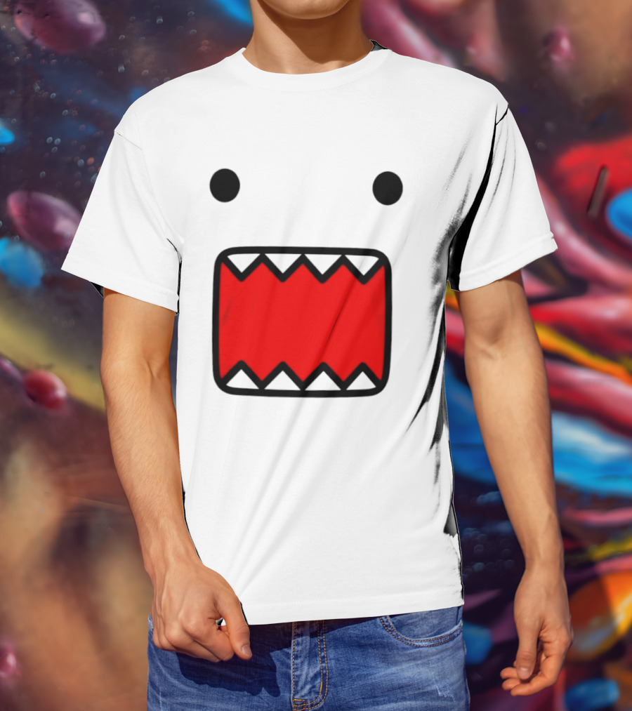 Domo Face Red And Pink Contrast T-Shirt