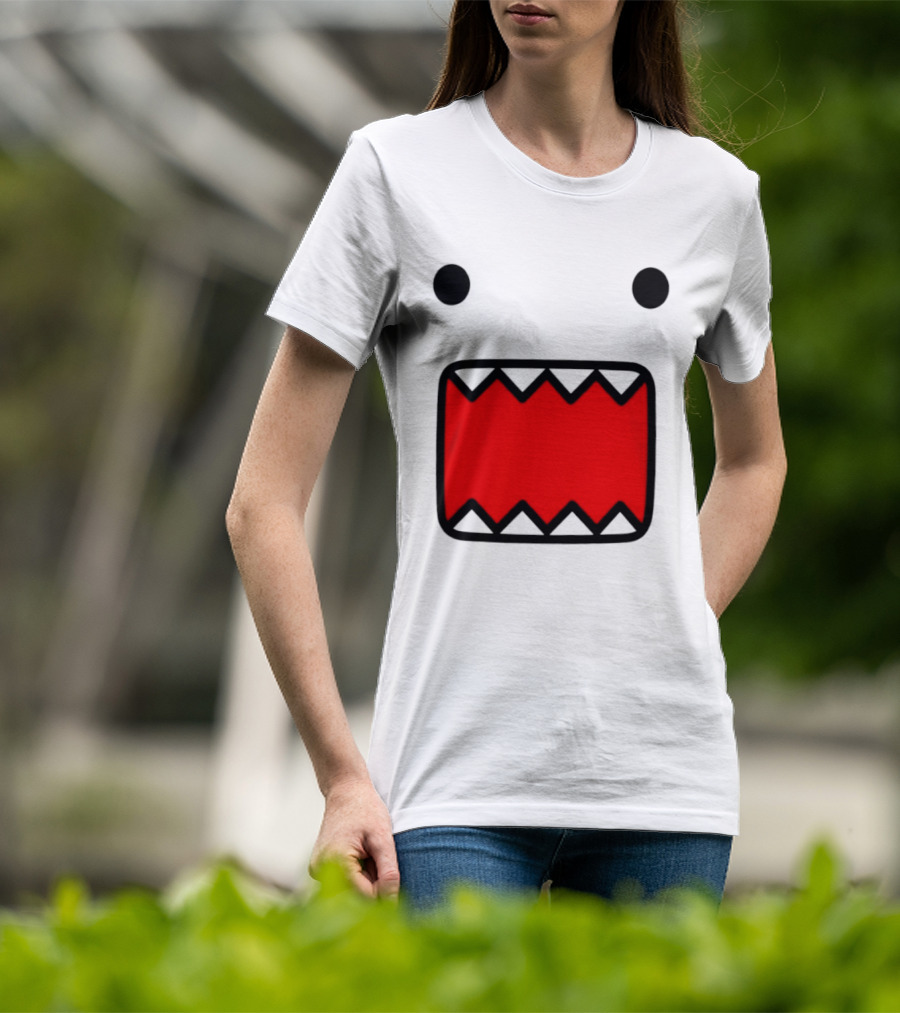 Domo Face Red And Pink Contrast T-Shirt