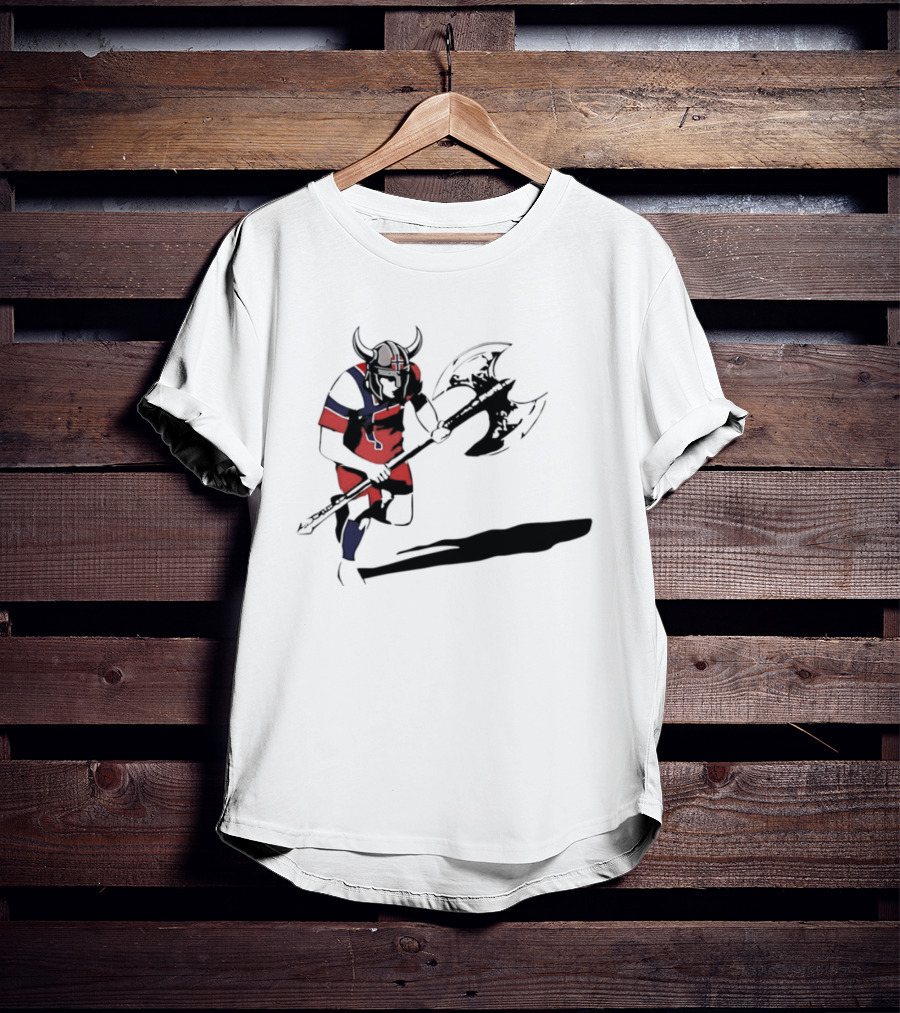 Erling Haaland Viking Norway Warrior Football Axe Horned Helmet T-Shirt