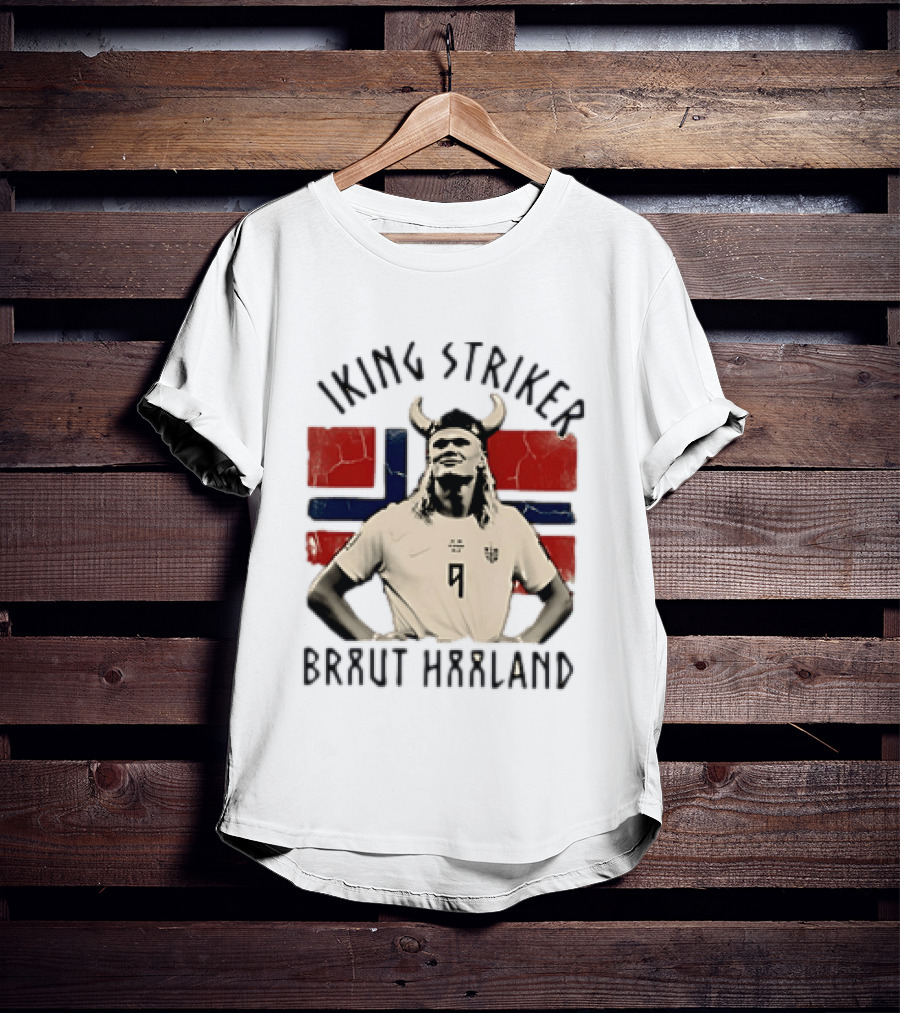 Braut Haaland Viking Striker Norway Flag T-Shirt