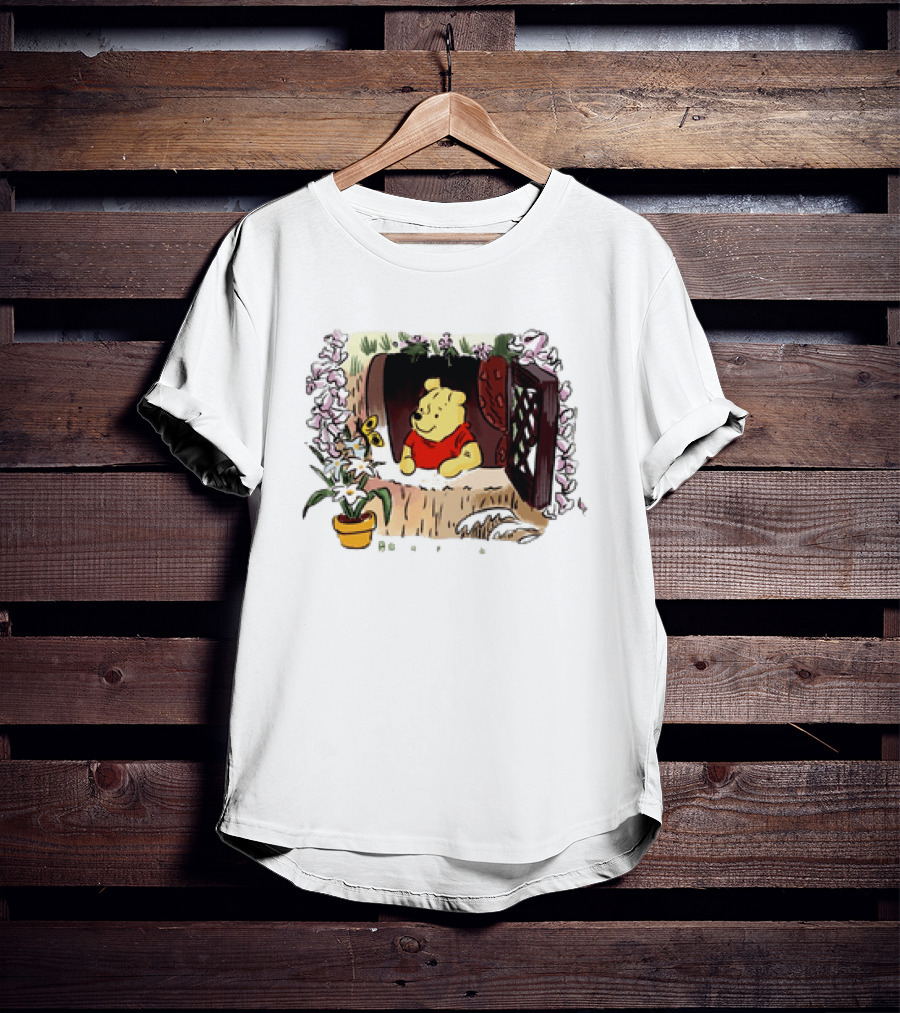 Winnie The Pooh Breathe It's A New Day Inspirational Morning Window Scene T-Shirt
