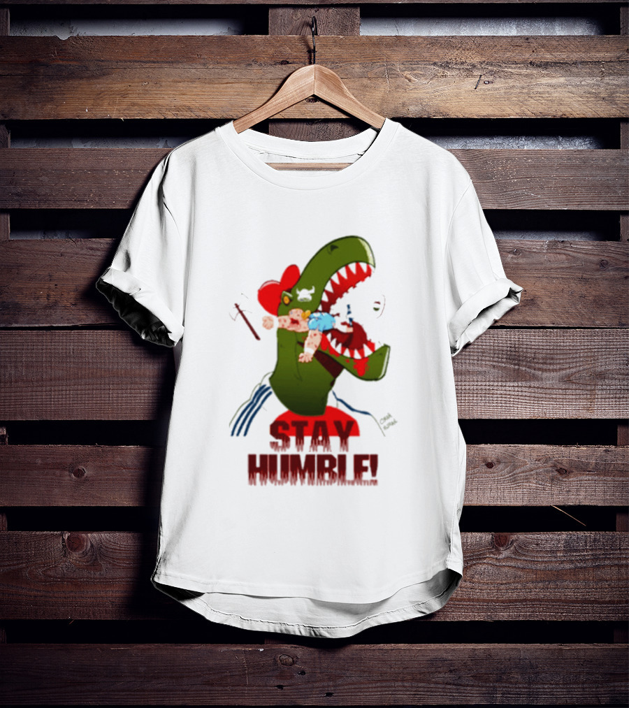 Stay Humble Rex Eating Person Dinosaur T-Shirt