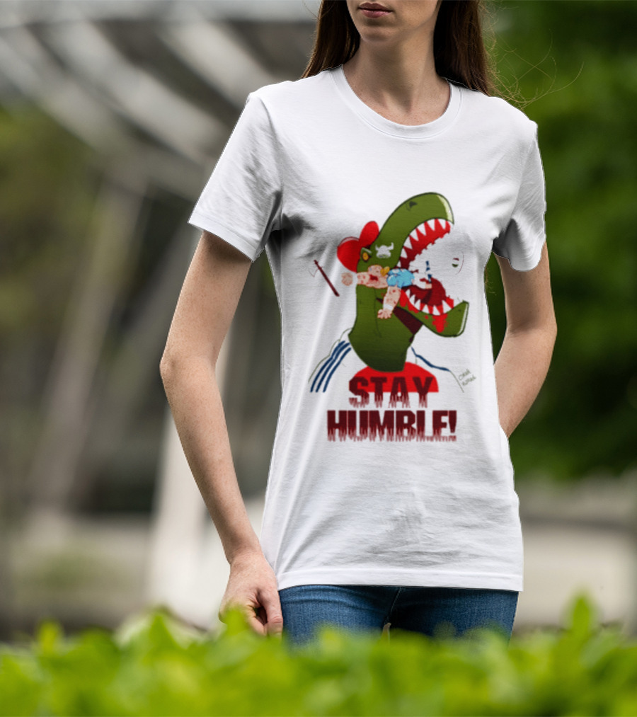 Stay Humble Rex Eating Person Dinosaur T-Shirt
