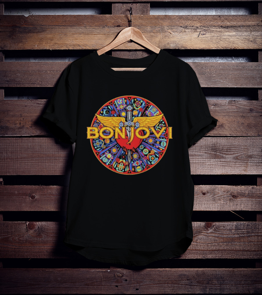Bon Jovi Heart Dagger Stained Glass Art 2026 Tour T-Shirt
