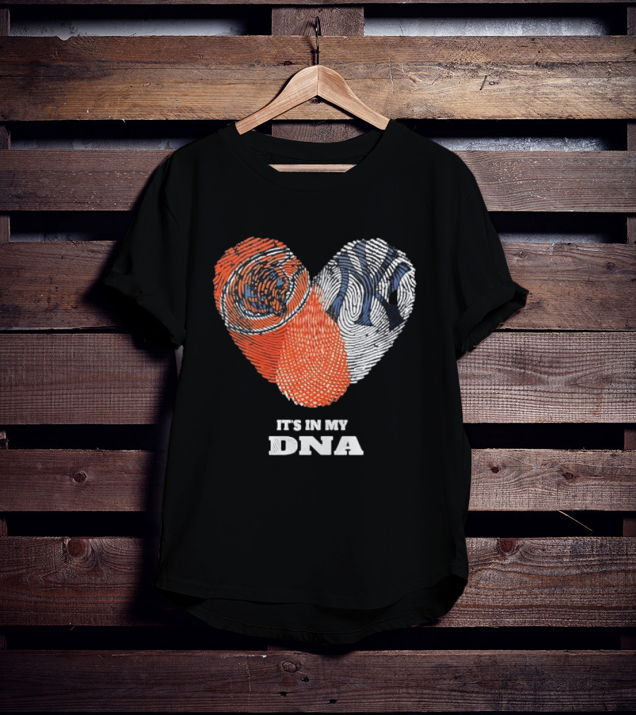 It's In My DNA New York Yankees Baseball Fingerprint Heart T-Shirt