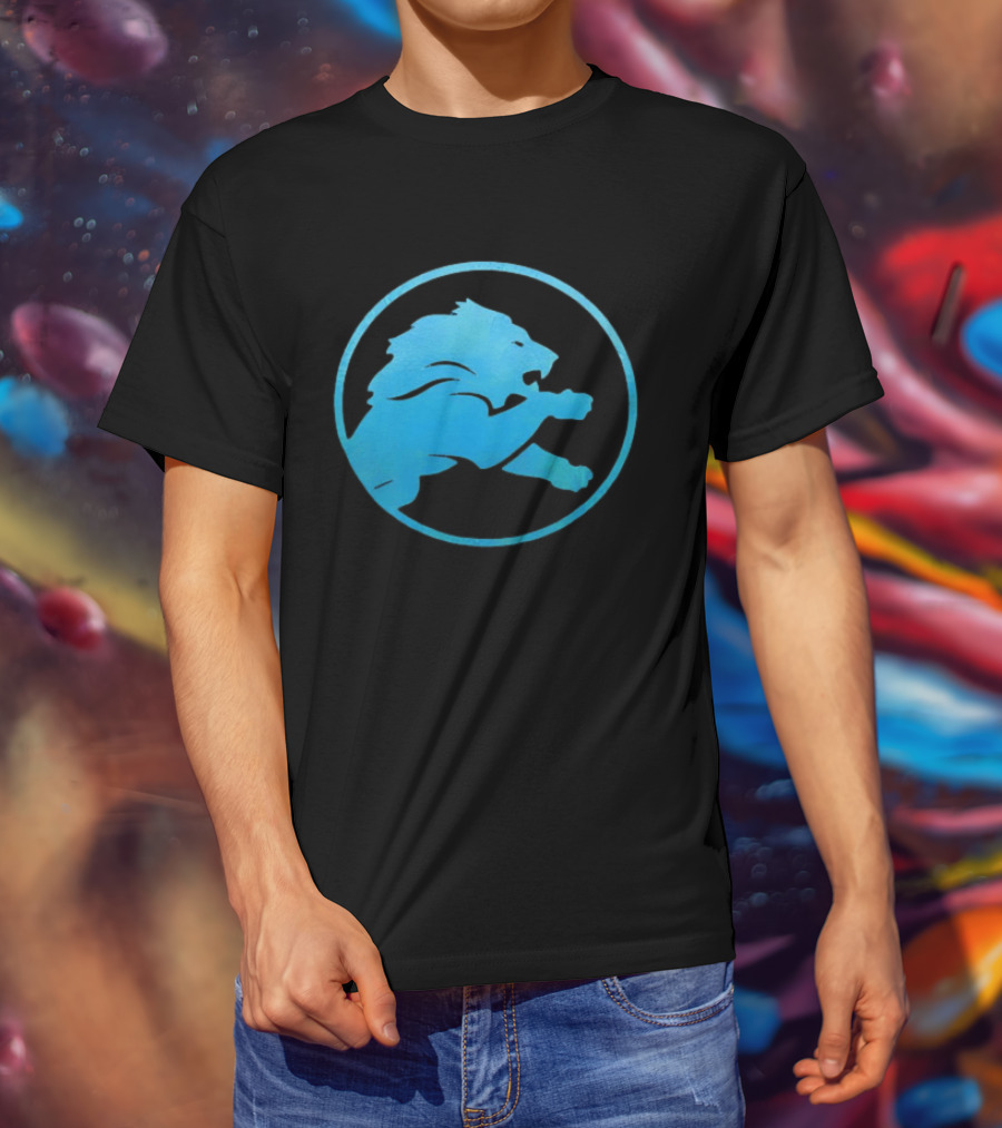 Detroit Lions Roaring Blue Iconic Circle T-Shirt