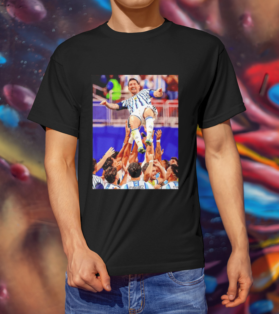 Lionel Messi Argentina Victory Celebration Team Lift T-Shirt