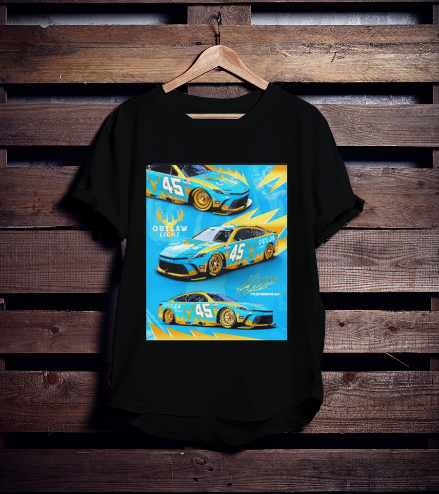 Tyler Reddick 45 Outlaw Light NASCAR Cup Series Toyota Camry Racing Car T-Shirt