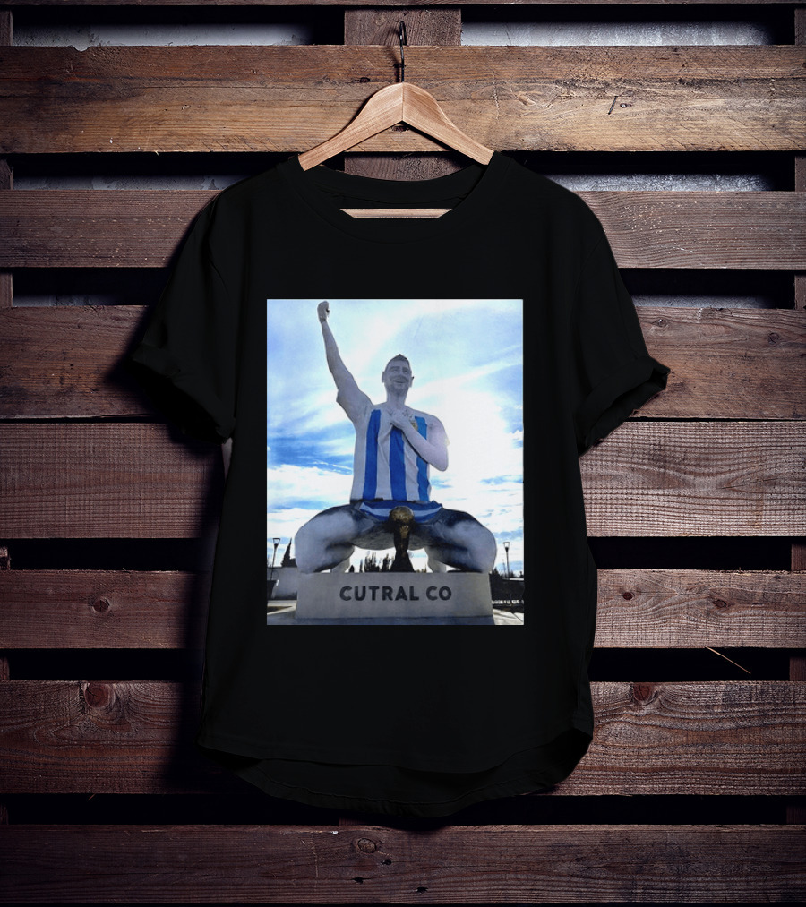 Messi Argentina Sculpture Cutral Co Legendary Statue Victory Celebration T-Shirt
