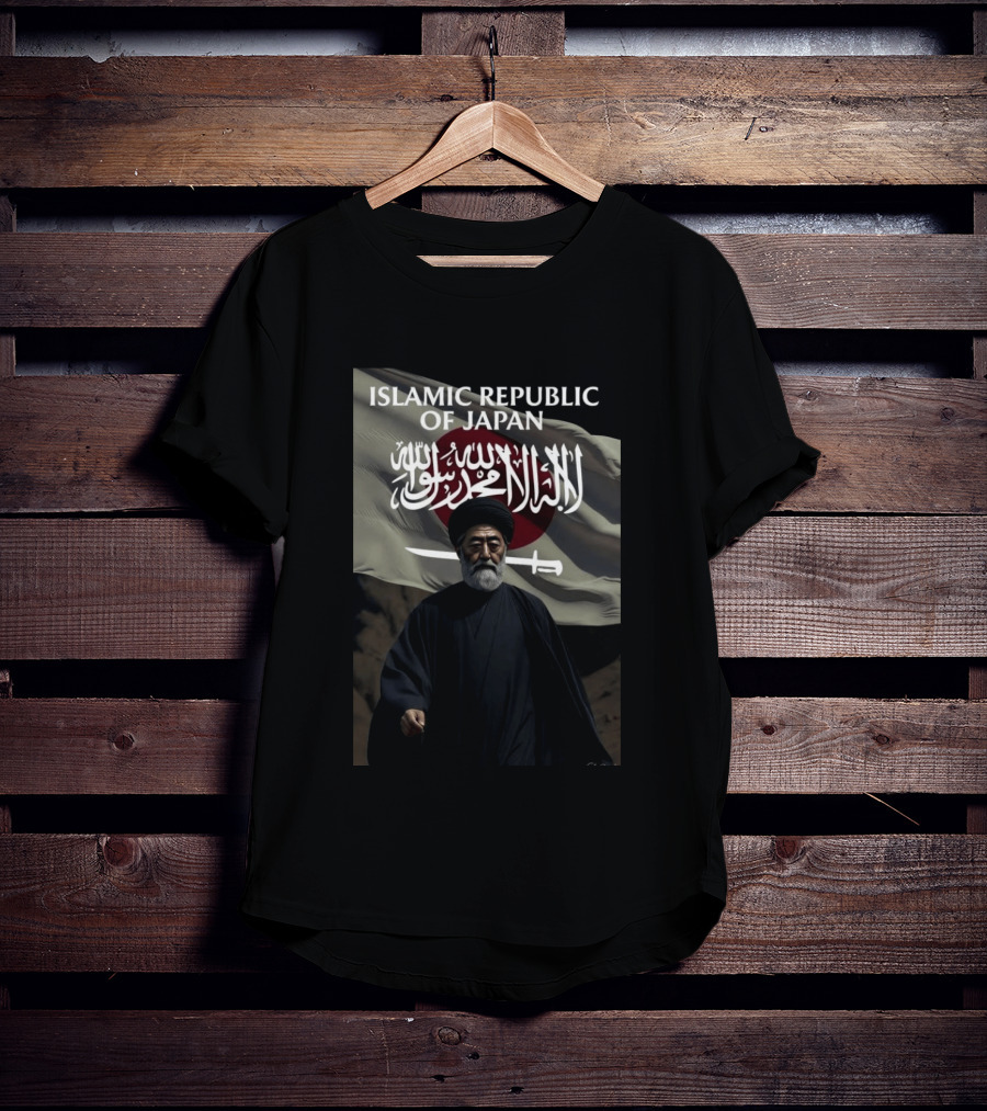 Islamic Republic Of Japan Flag And Traditional Attire With Arabic Script T-Shirt
