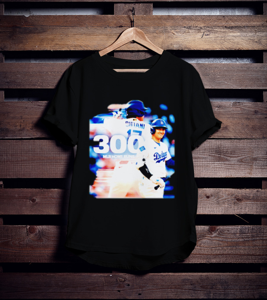 Shohei Ohtani 300 MLB Home Runs Los Angeles Dodgers Milestone Celebration T-Shirt