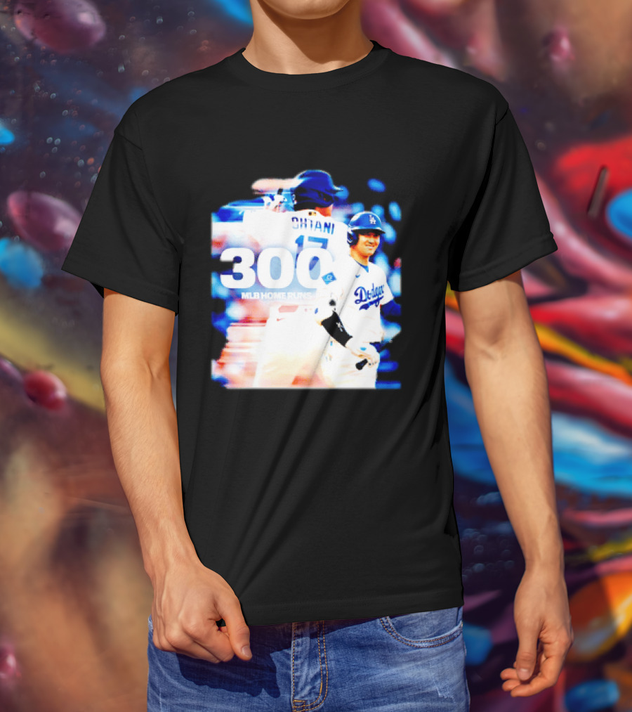 Shohei Ohtani 300 MLB Home Runs Los Angeles Dodgers Milestone Celebration T-Shirt