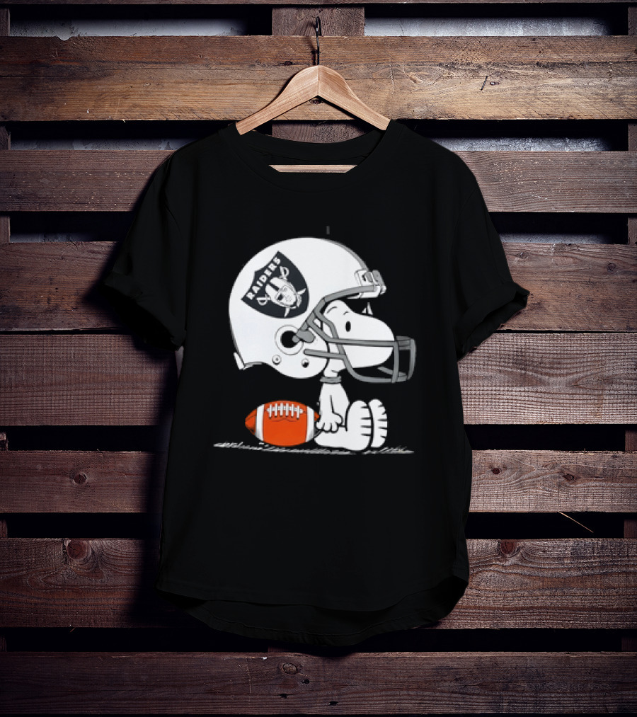Snoopy Las Vegas Raiders Football Helmet Collaboration Peanuts NFL T-Shirt