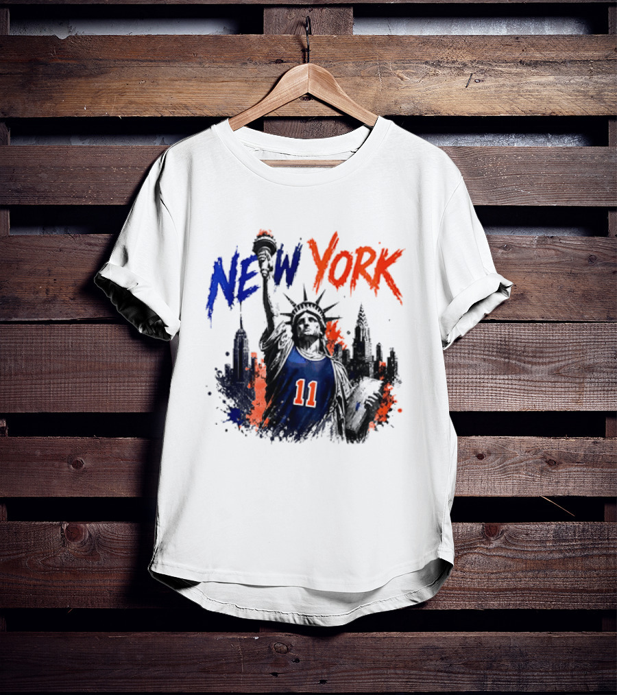 New York Statue Of Liberty Knicks Jersey City Skyline 11 T-Shirt