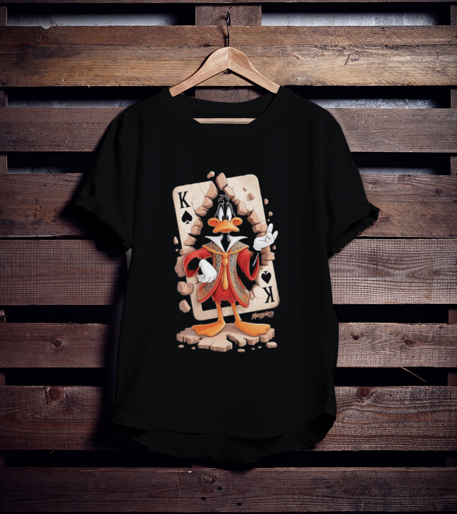 Daffy Duck King Of Spades K Playing Card Mazeness T-Shirt