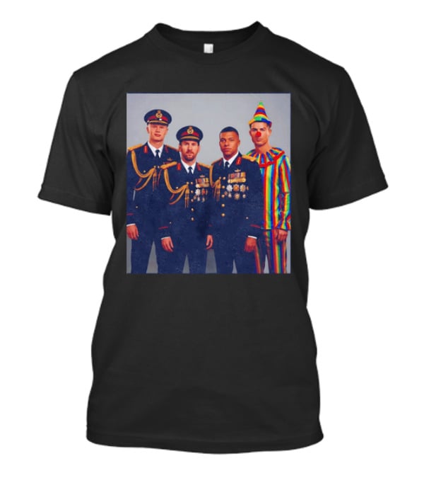 Mbappe Messy Ronaldo Haaland In Uniforms And Clown Outfit T-Shirt