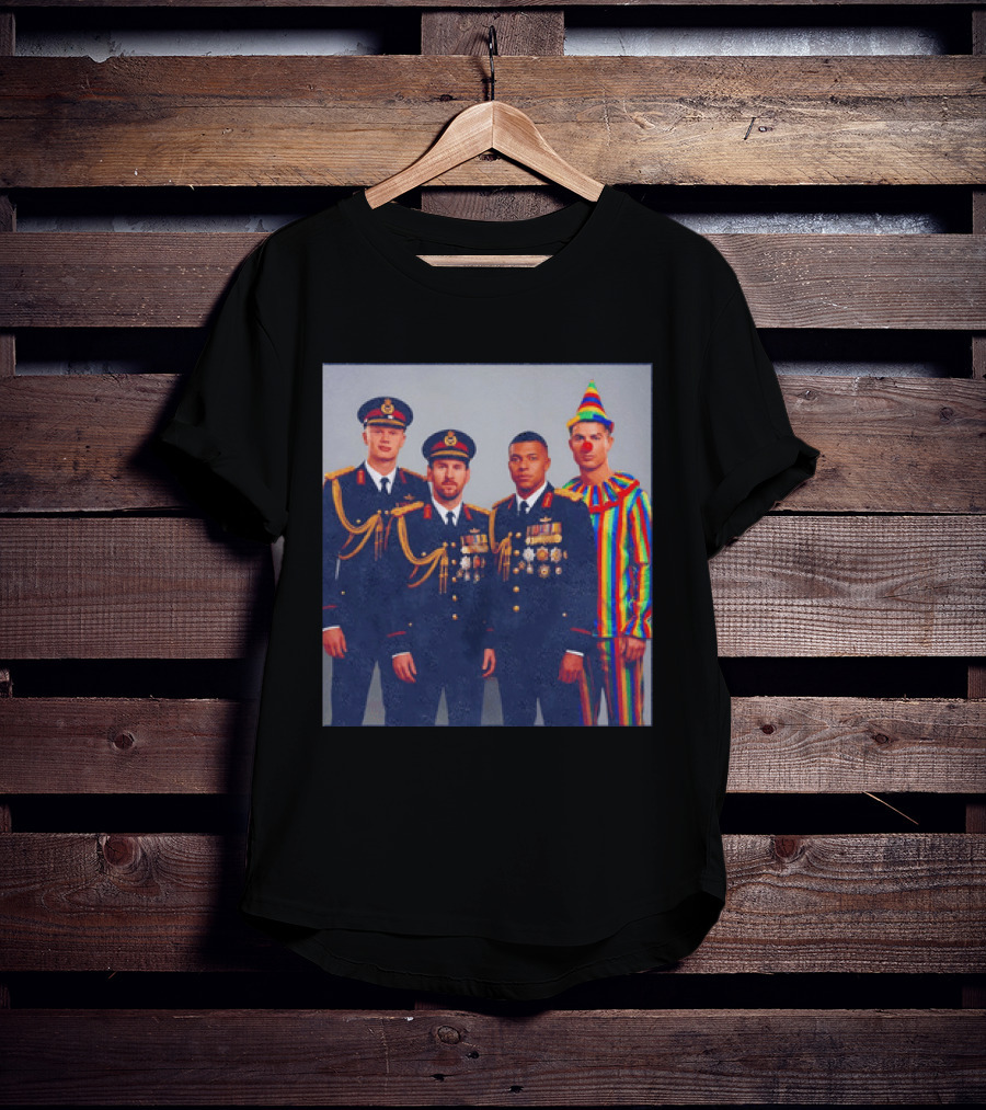Mbappe Messy Ronaldo Haaland In Uniforms And Clown Outfit T-Shirt