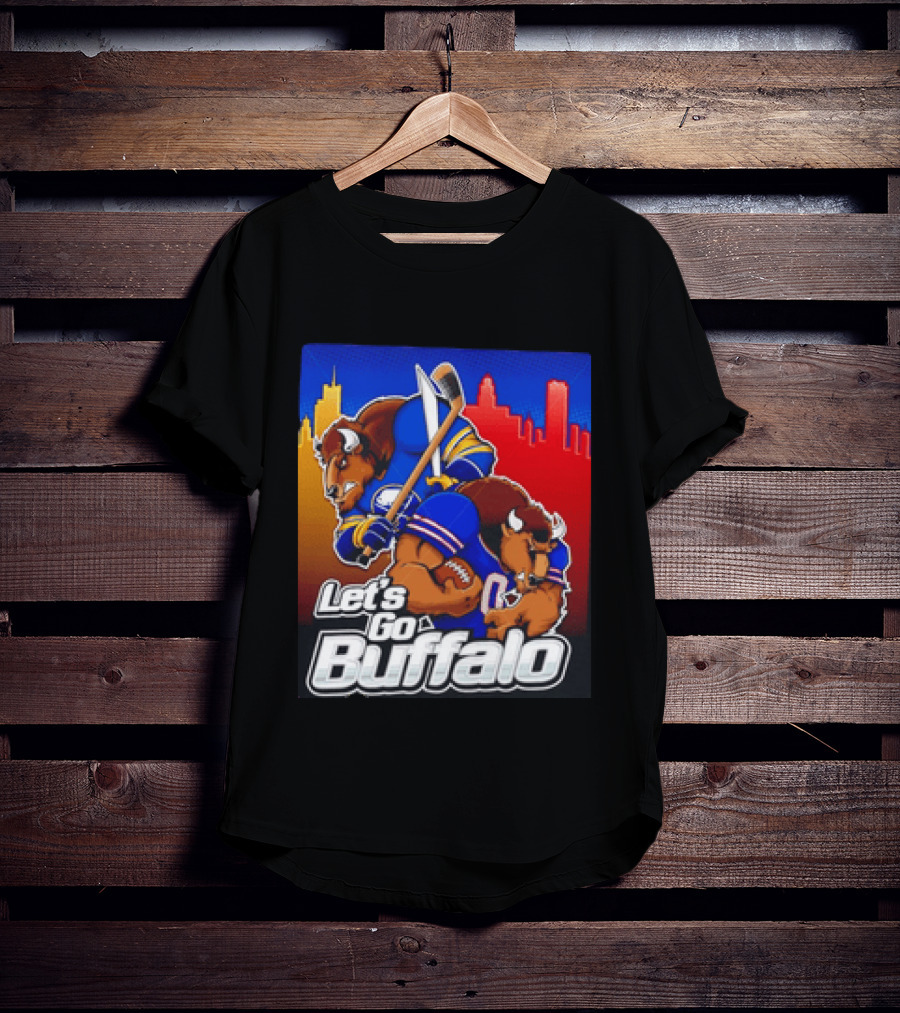 Let's Go Buffalo City Sports Teams Hockey Football Collage T-Shirt