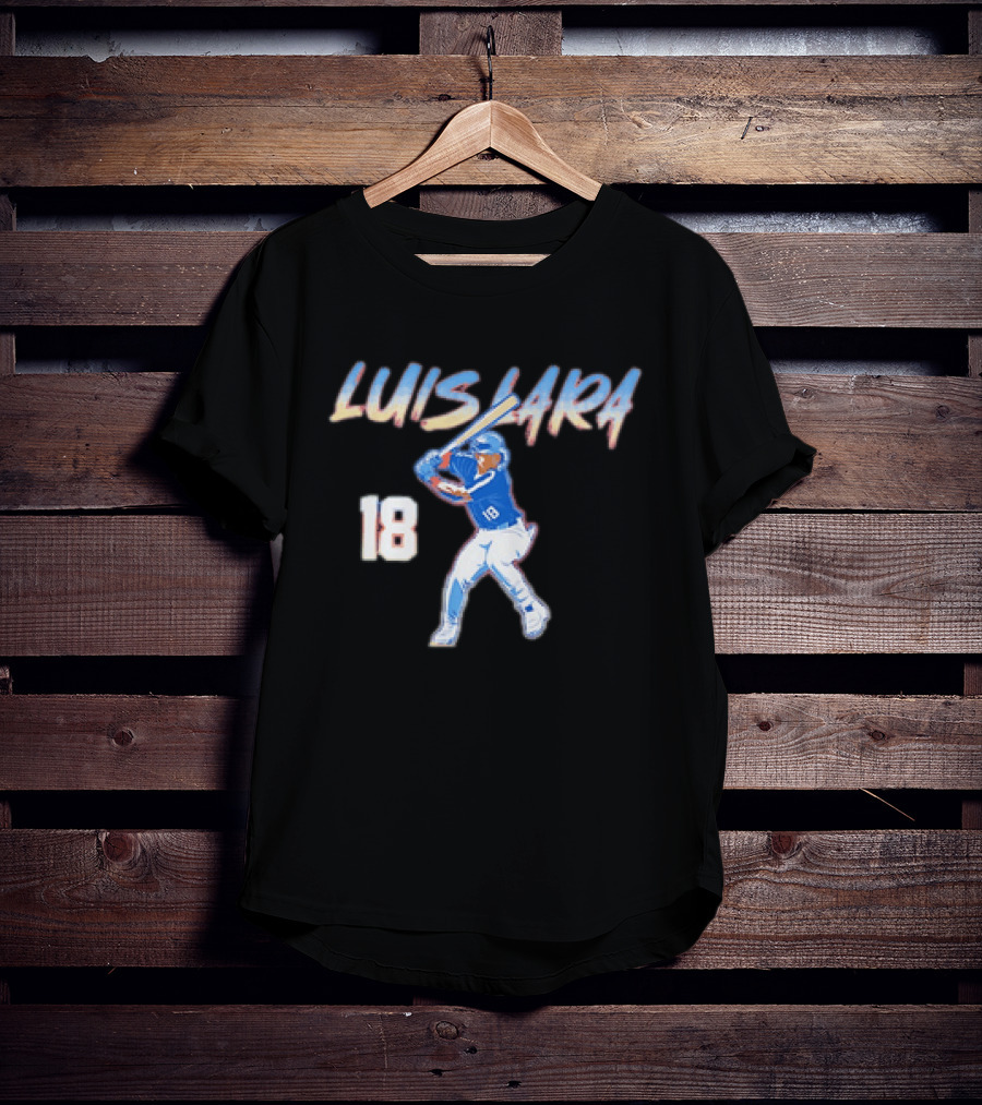 Luis Lara 18 Milwaukee Brewers Slugger Swing T-Shirt