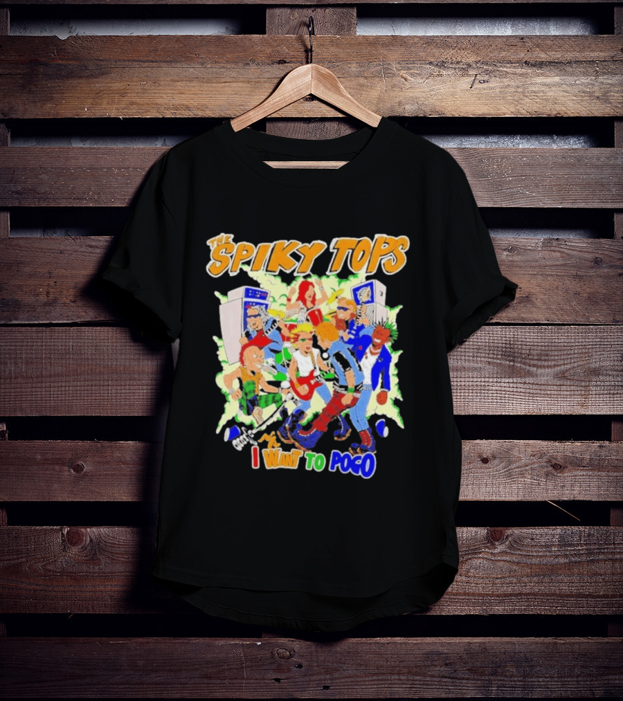 The Spiky Tops I Want To Pogo Punk Rock Music Band Comic T-Shirt