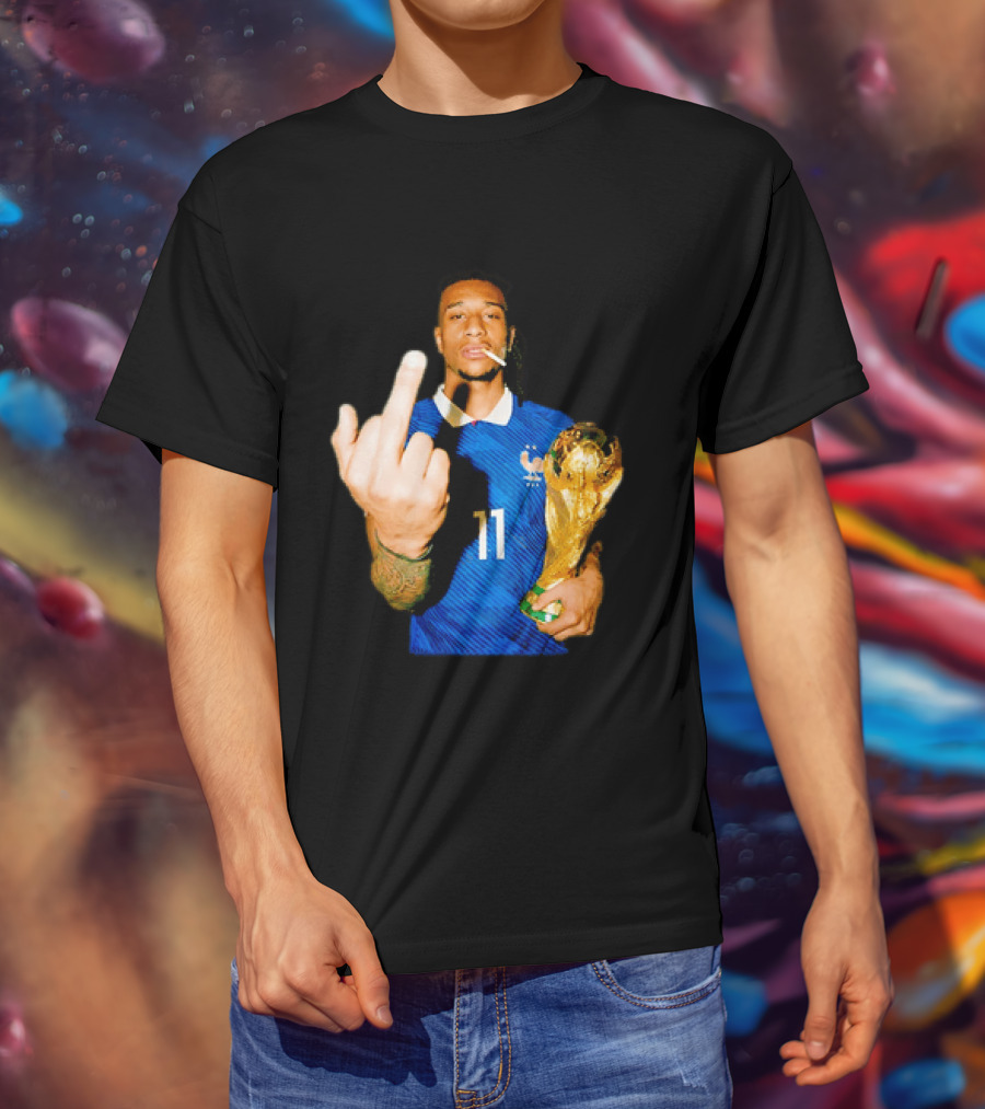 France National Team Number 11 Middle Finger Trophy Gesture T-Shirt