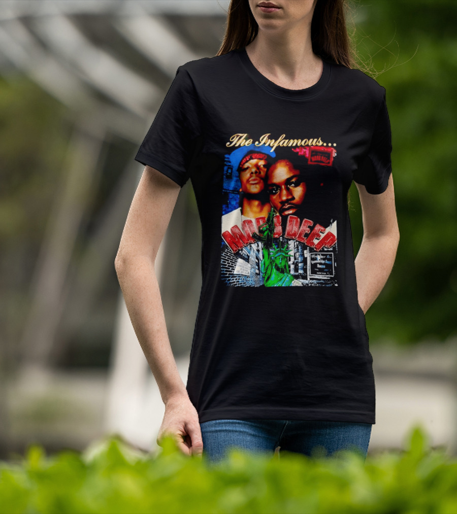 The Infamous Mobb Deep Havoc Prodigy Queensbridge South Houses New York City Statue Of Liberty T-Shirt