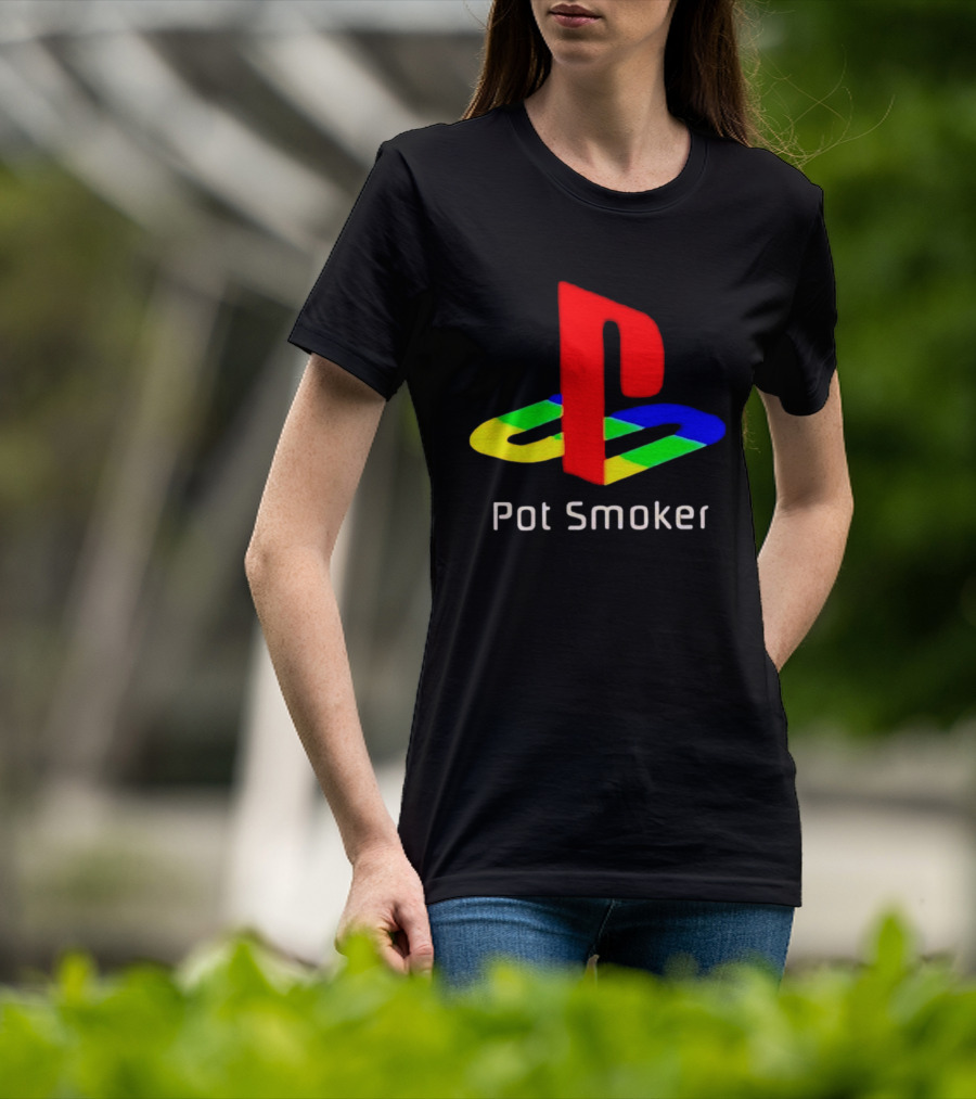 PlayStation Pot Smoker Iconic Colorful Gaming T-Shirt