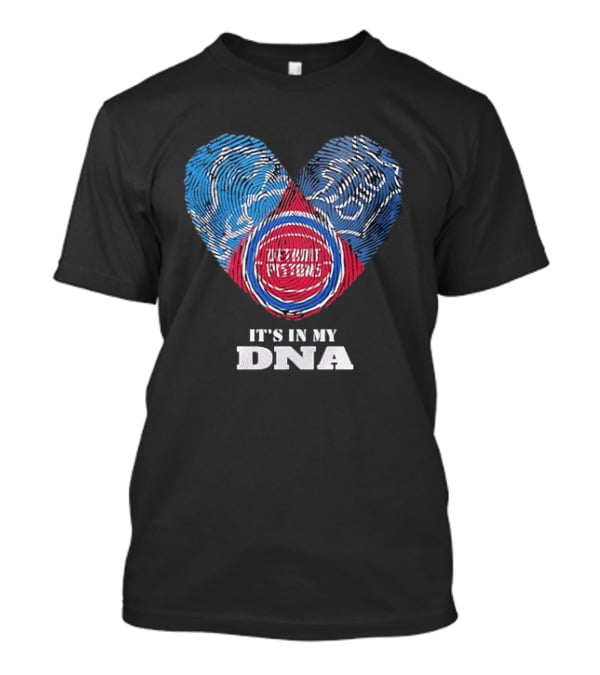 It's In My DNA Detroit Pistons Fingerprint Heart T-Shirt