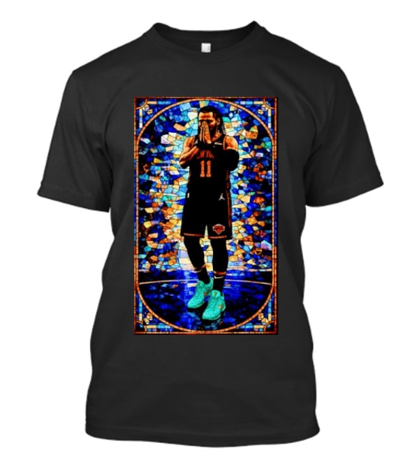 Jalen Brunson 11 New York Knicks Stained Glass Prayer NBA T-Shirt