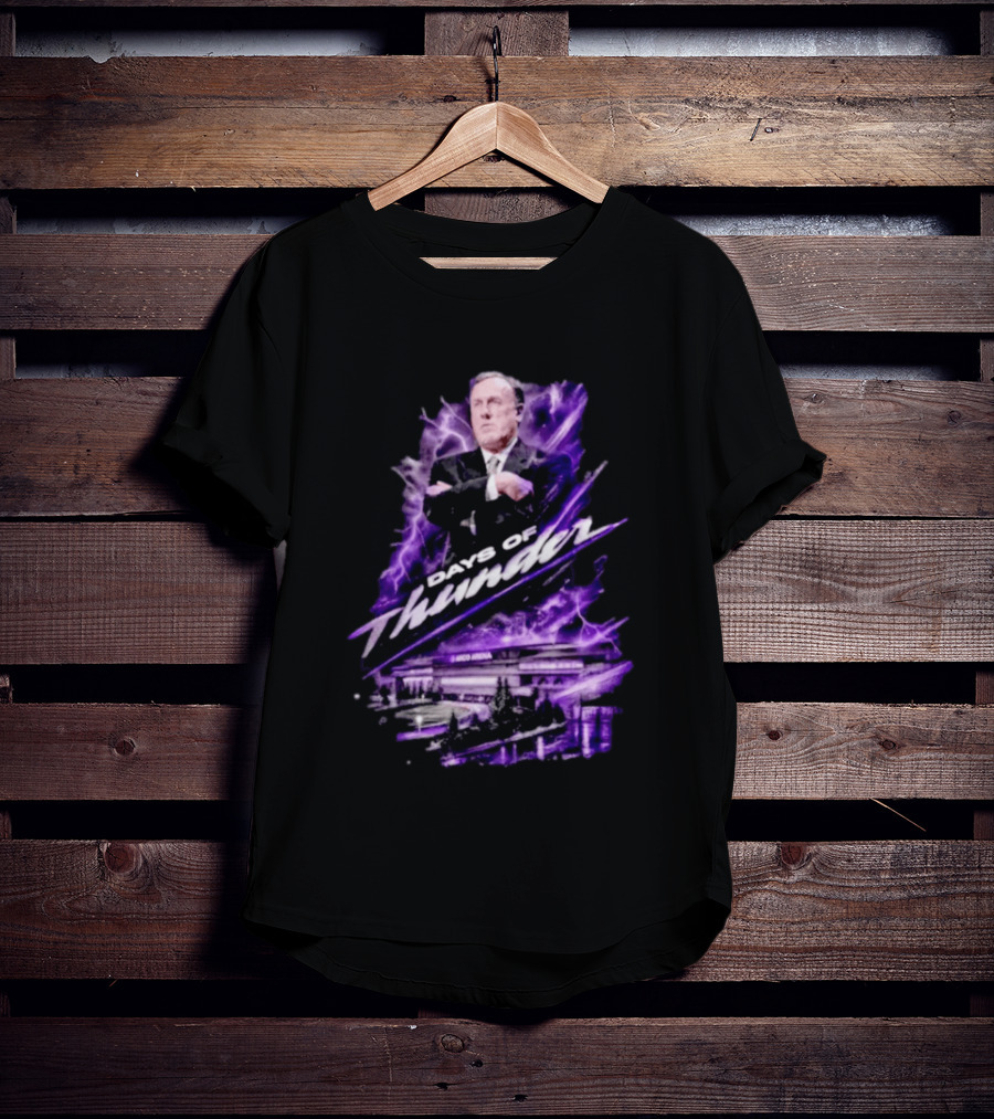 Rick Adelman Days Of Thunder Arco Arena Purple Lightning T-Shirt