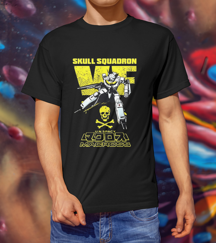 Skull Squadron VF U.N. Spacy Macross Anime Valkyrie T-Shirt