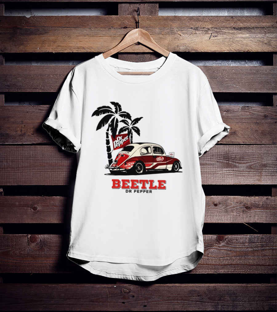 Beetle Dr Pepper Volkswagen Car With Palm Tree T-Shirt