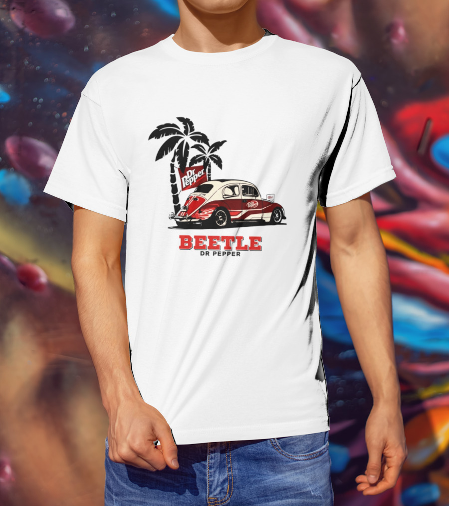 Beetle Dr Pepper Volkswagen Car With Palm Tree T-Shirt