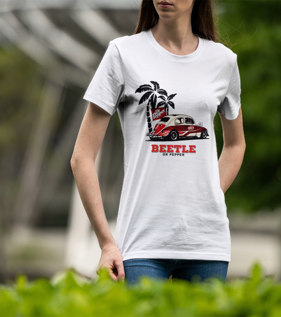Beetle Dr Pepper Volkswagen Car With Palm Tree T-Shirt
