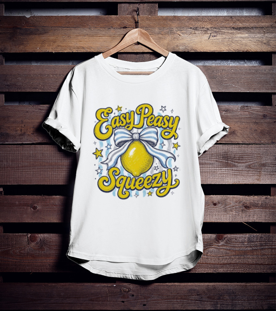 Easy Peasy Squeezy Lemon Bow Stars T-Shirt