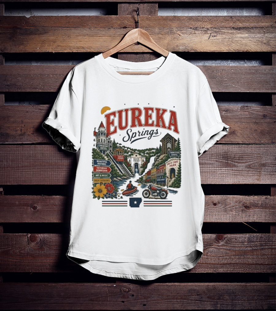 Eureka Springs Crescent Hotel Thorncrown Chapel Victorian Downtown Onyx Cave Basin Park Great Outdoors Art Music T-Shirt