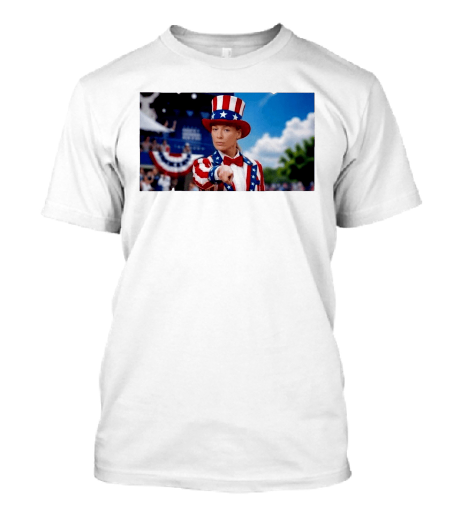 Sophia Cunningham Uncle Sam Patriotic Costume Red White Blue Stars And Stripes T-Shirt