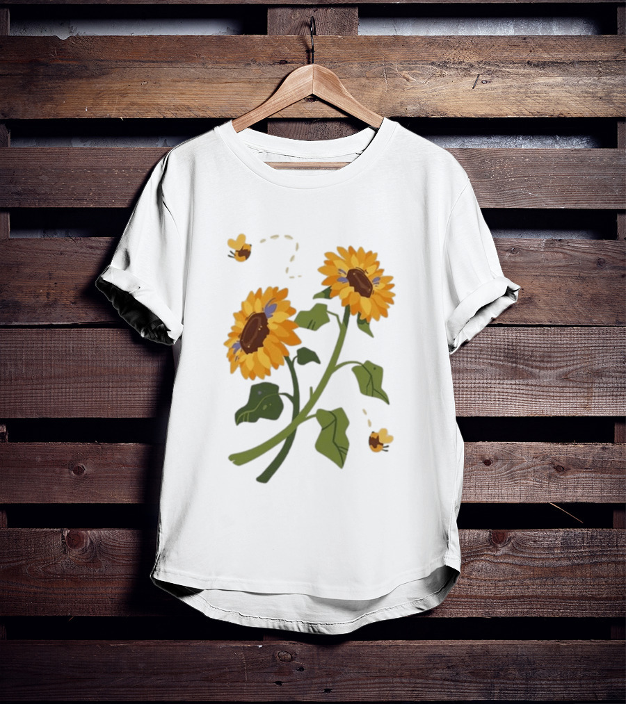 Sunflower Good Times With Sunflowers Bees And Scar Suowers T-Shirt