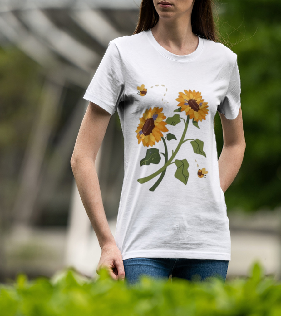 Sunflower Good Times With Sunflowers Bees And Scar Suowers T-Shirt