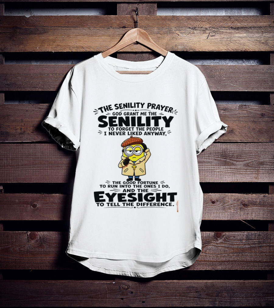 Minion Detective Senility Prayer Forget People Eyeglasses T-Shirt