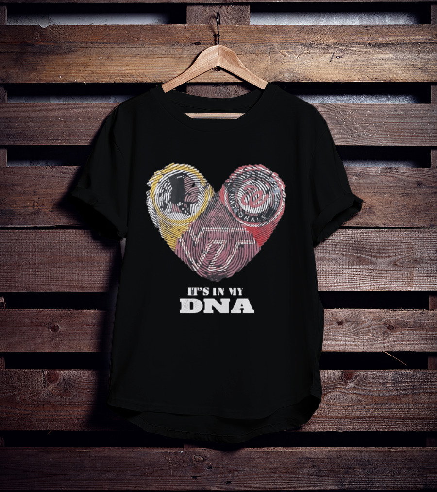 It's In My DNA Virginia Tech Hokies VT Heart Fingerprint T-Shirt