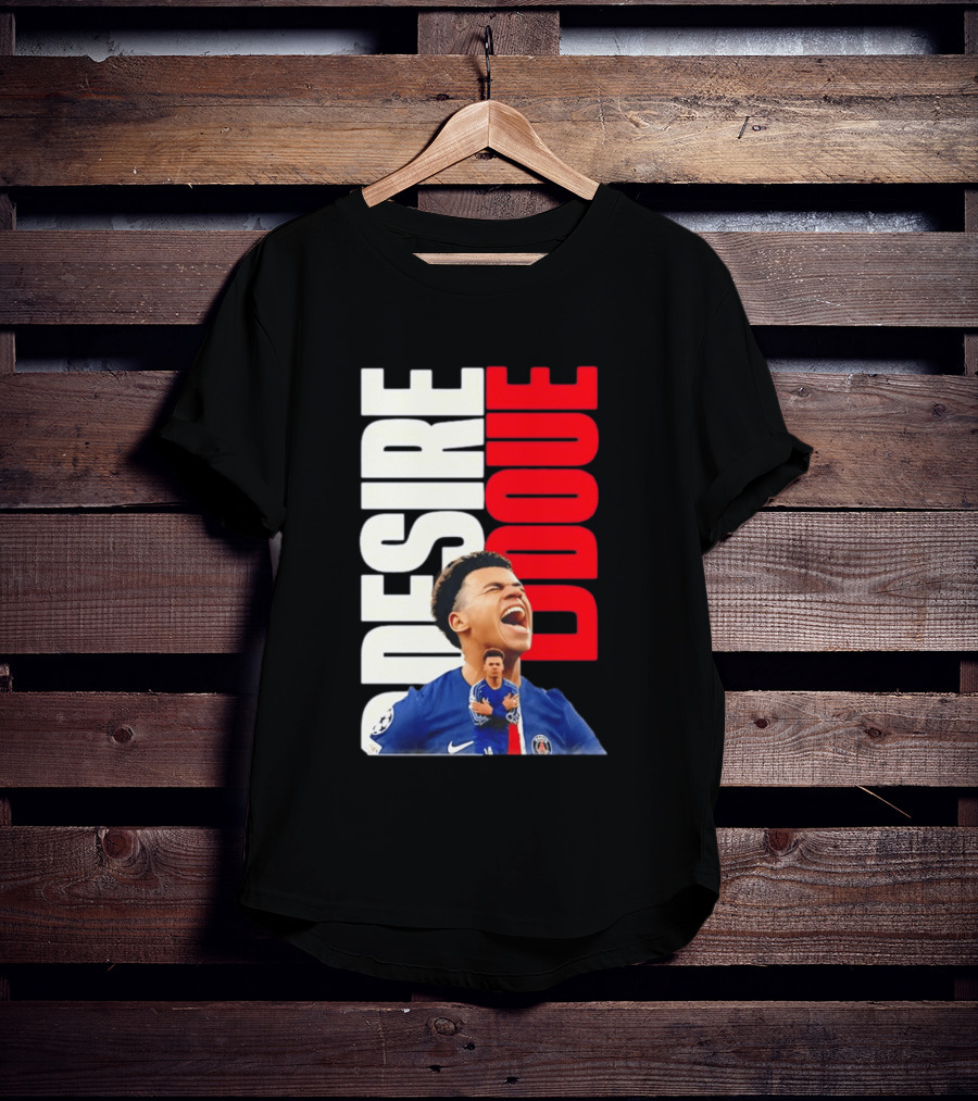 Désiré Doué Celebrating PSG Paris Saint Germain Player T-Shirt