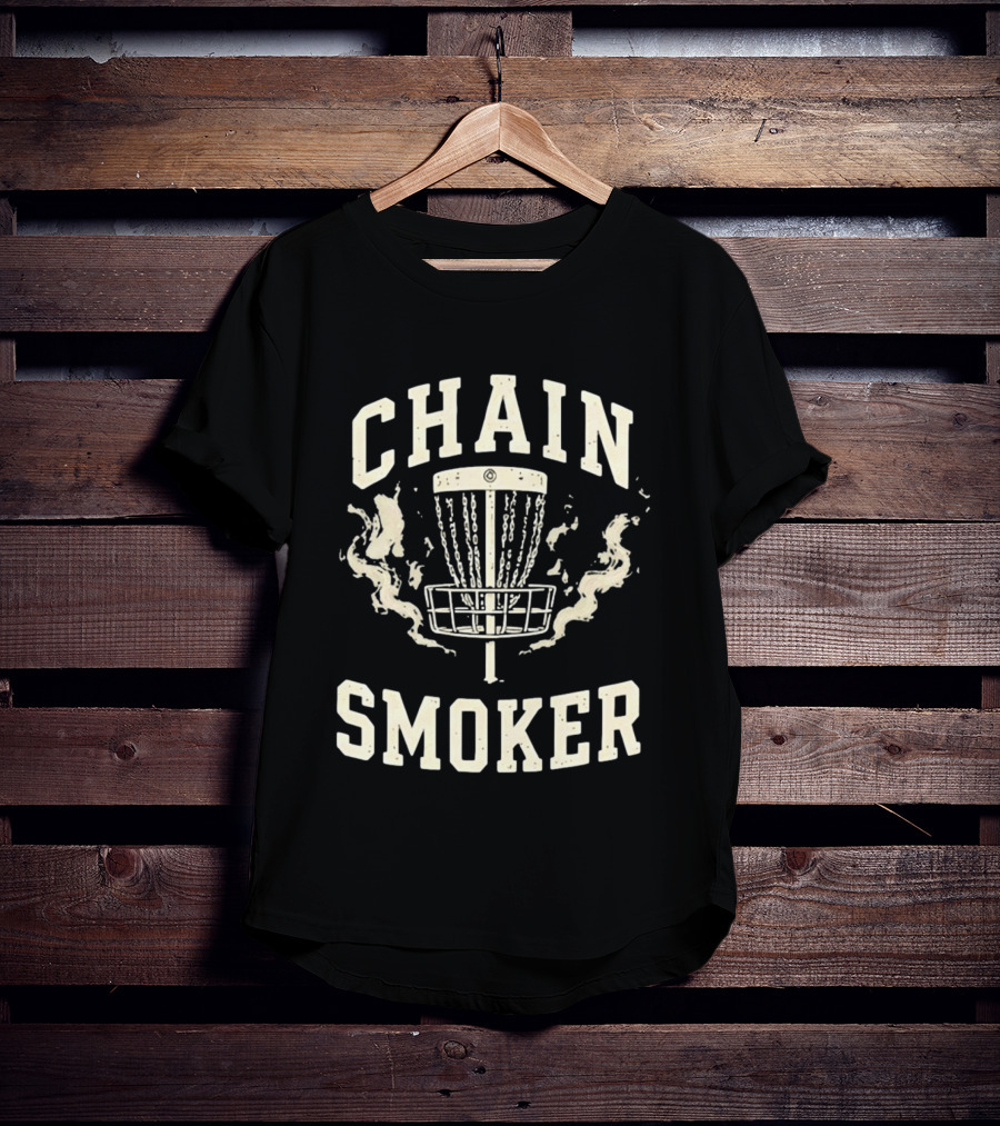 Disc Golf Fanatic Chain Smoker With Basket And Chains T-Shirt