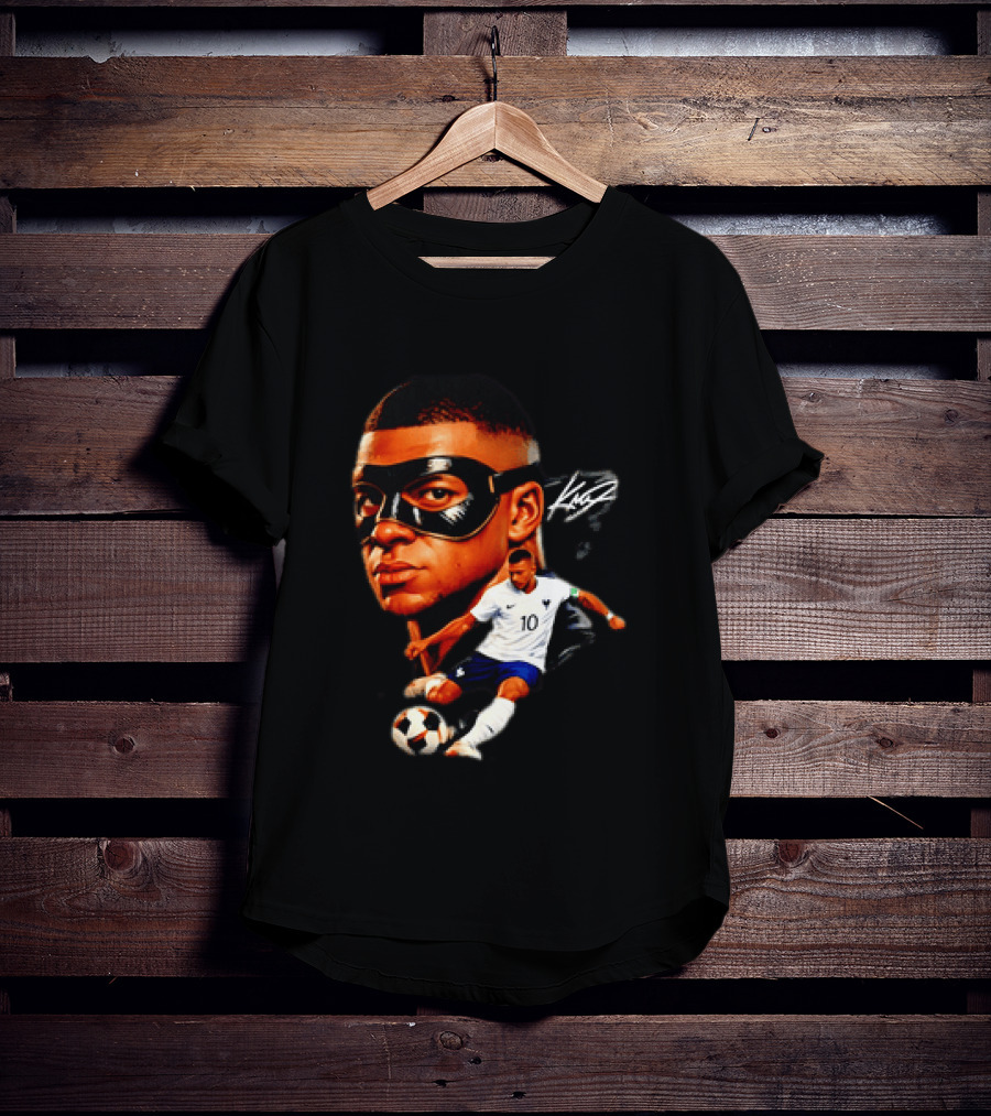 France Kylian Mbappe 10 Soccer Star Masked Player T-Shirt