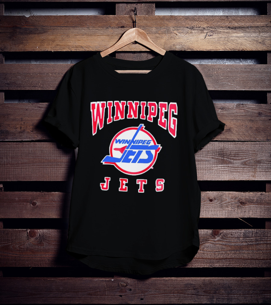 Winnipeg Jets Hockey Team Name Bold NHL Sportswear T-Shirt