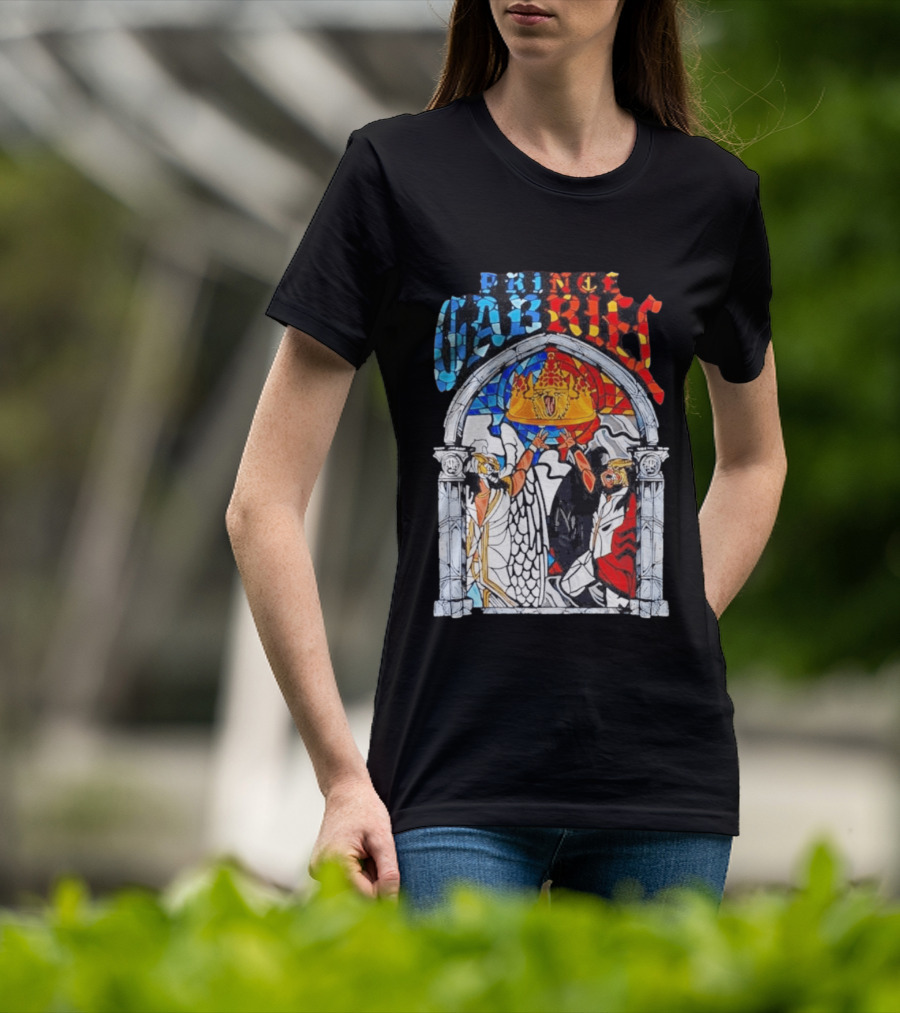 Prince Gabriel Stained Glass Window Kings Crown Angels T-Shirt