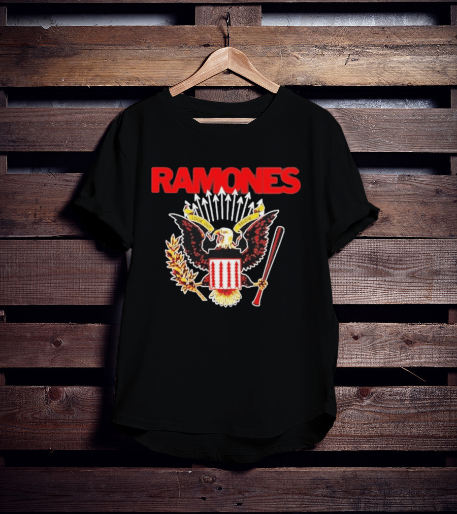 Ramones Look Out Below Punk Rock Eagle Crest T-Shirt